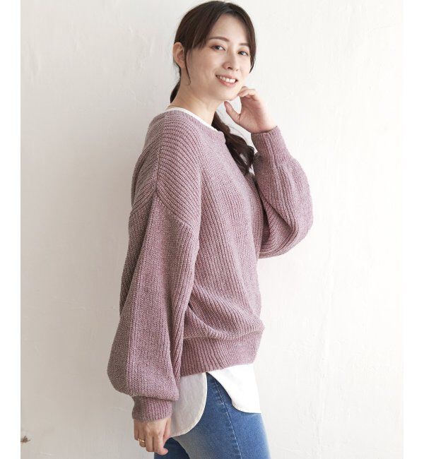 ikka「太畦モールニット」|プルオーバー|
