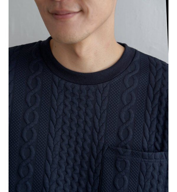 ikka「ふくれジャカードクルーネックプルオーバー」|パーカー|