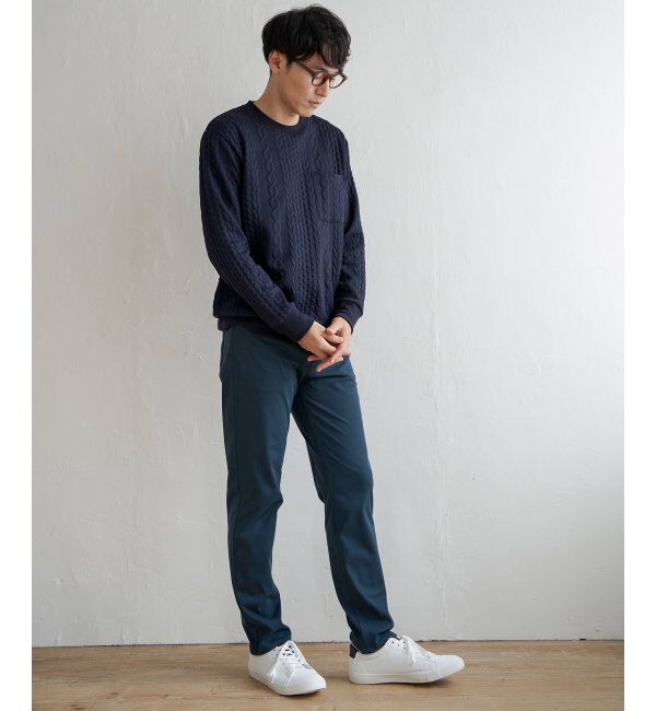 ikka「ふくれジャカードクルーネックプルオーバー」|パーカー|