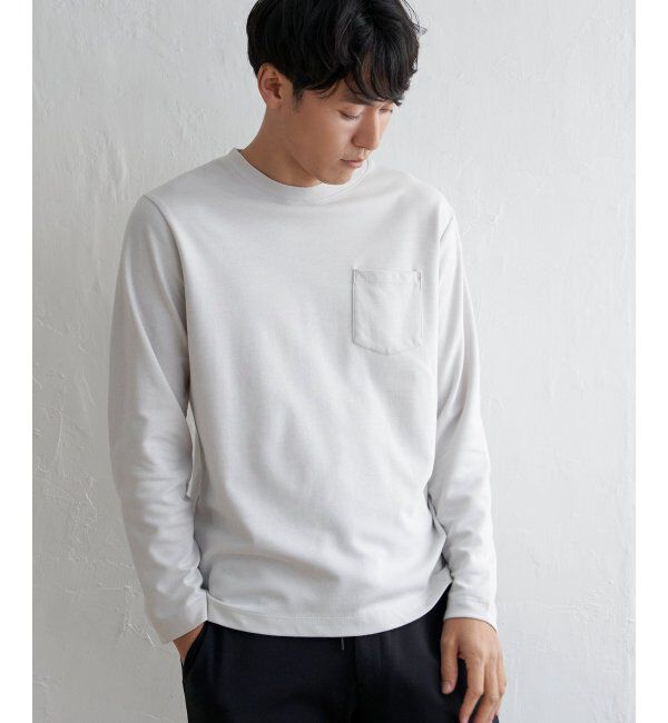 ikka「ライトダンボールダブルフェイスロンT」|Tシャツ・カットソー|ホワイト