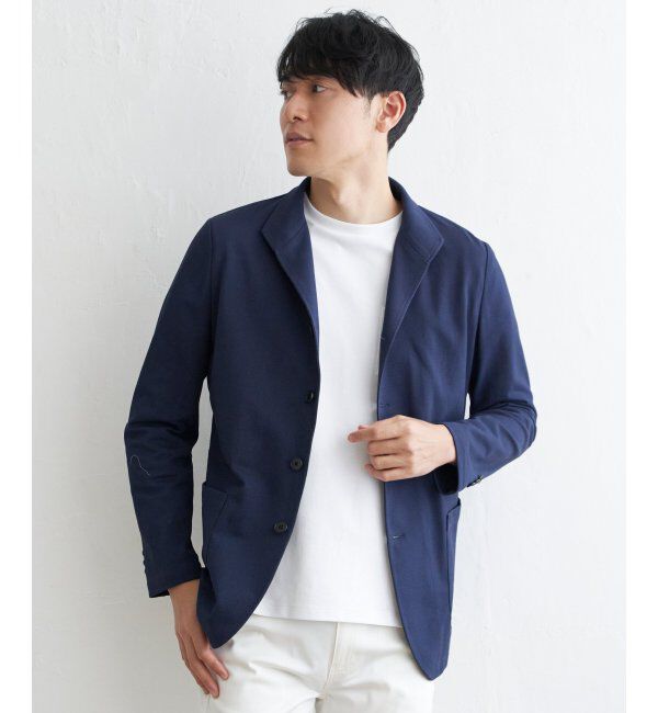 IKKA LOUNGE「サーフニットスタンドジャケット」|その他|ネイビー