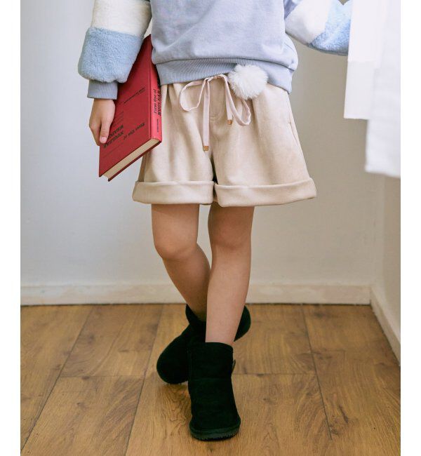 ikka kids「フェイクスエードポンポン付きハーフパンツ（120~160cm）」|その他|
