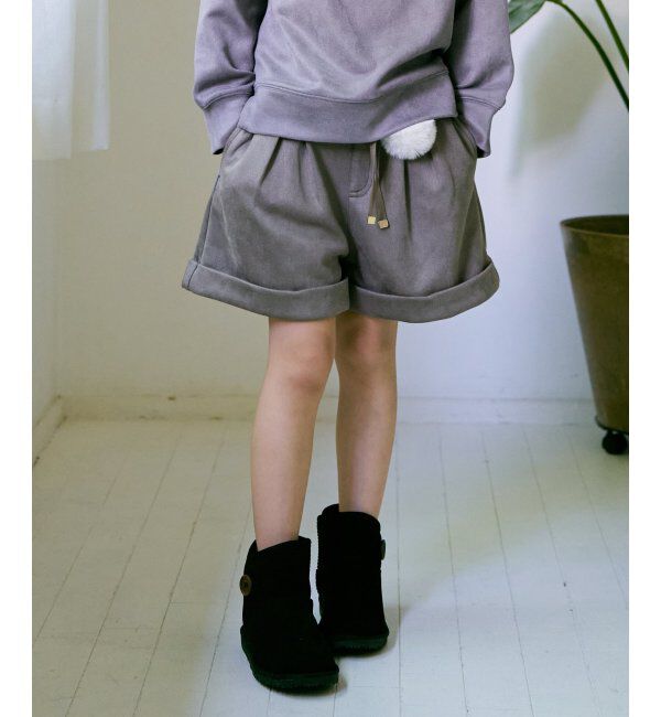 ikka kids「フェイクスエードポンポン付きハーフパンツ（120~160cm）」|その他|コーヒー