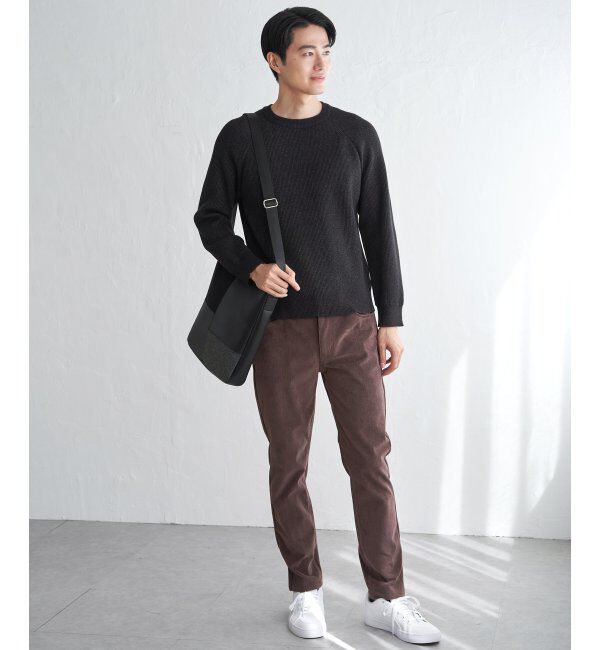 ikka「ウォッシャブル畦クルーネックニット」|プルオーバー|