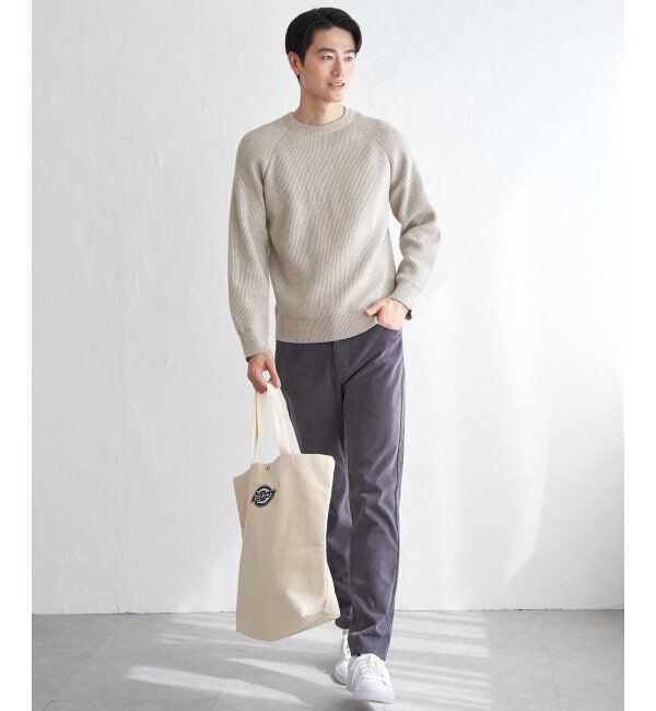 ikka「ウォッシャブル畦クルーネックニット」|プルオーバー|