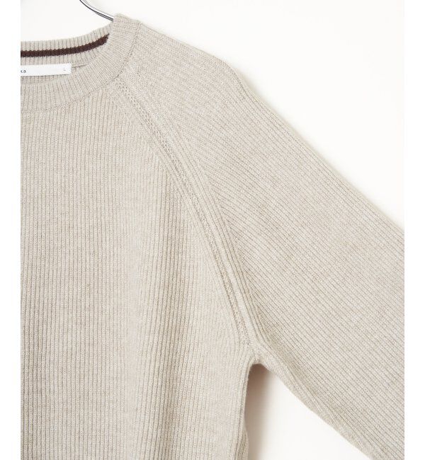 ikka「ウォッシャブル畦クルーネックニット」|プルオーバー|