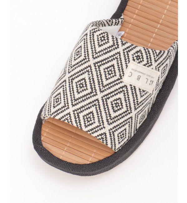 Lbc with Life「茶竹厚底幾何学スリッパ」|ルームシューズ|