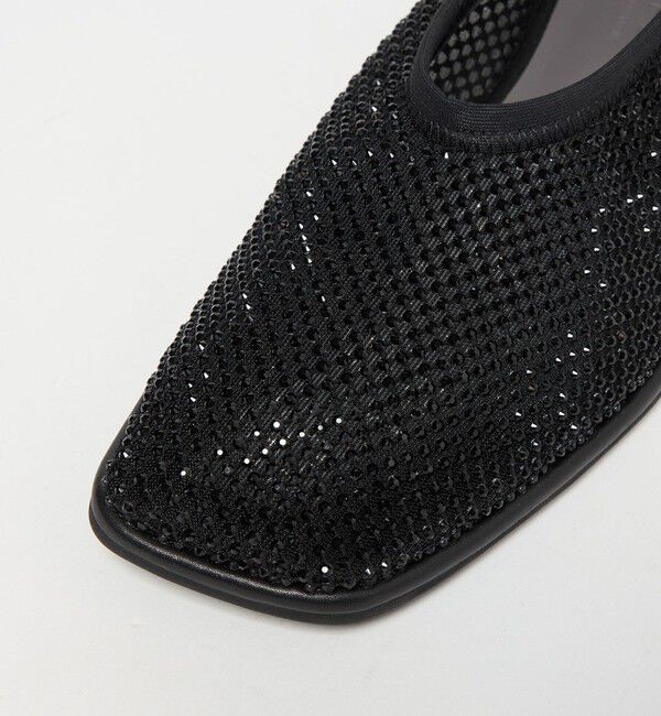 ODETTE E ODILE「スクエアビジューネット フラット10&uarr;」|パンプス|