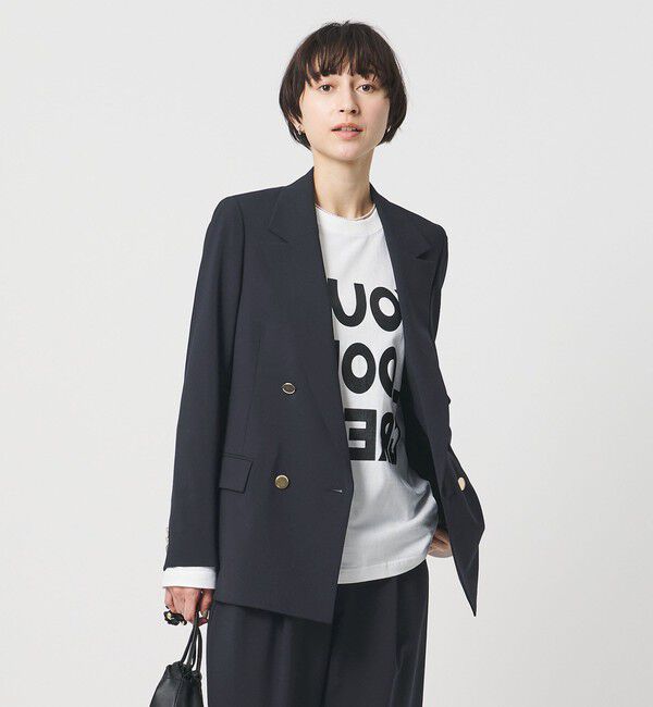 UNITED ARROWS「T/W 4ボタン ジャケット」|テーラードジャケット|NAVY