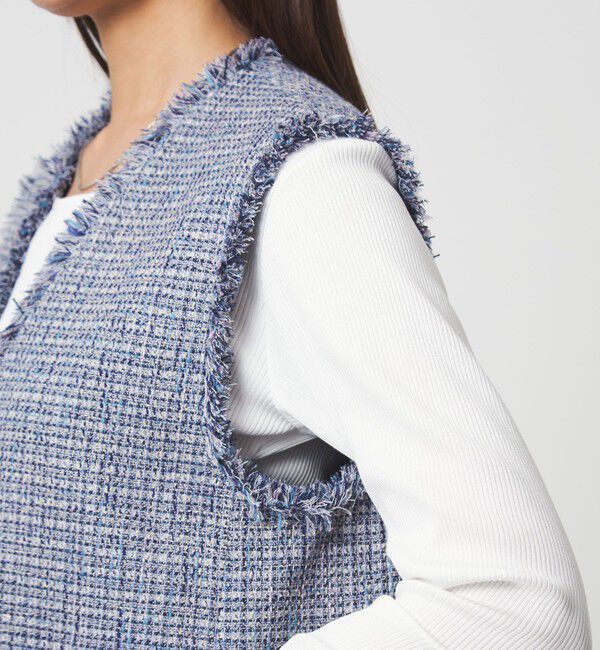 UNITED ARROWS green label relaxing「［size SHORTあり］ライト ツイードライク ジレ」|ベスト・ジレ|