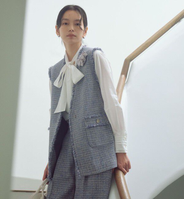 UNITED ARROWS green label relaxing「［size SHORTあり］ライト ツイードライク ジレ」|ベスト・ジレ|