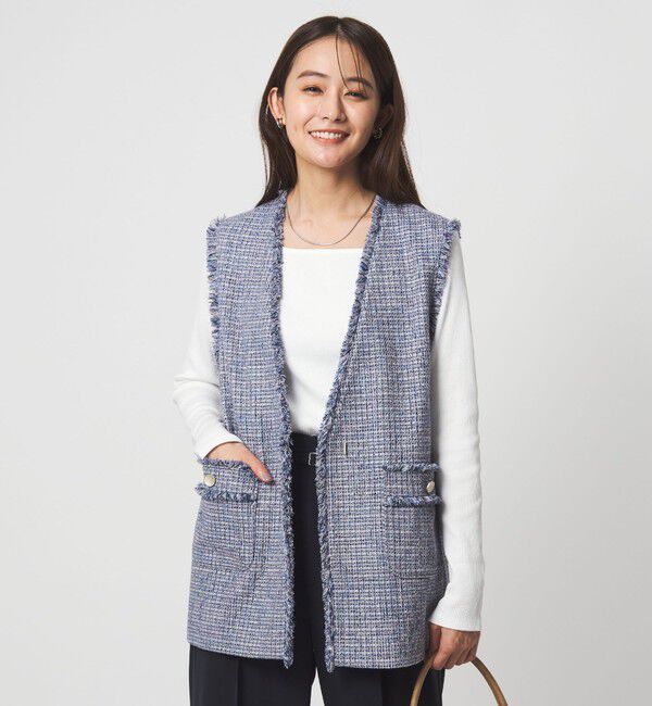 UNITED ARROWS green label relaxing「［size SHORTあり］ライト ツイードライク ジレ」|ベスト・ジレ|