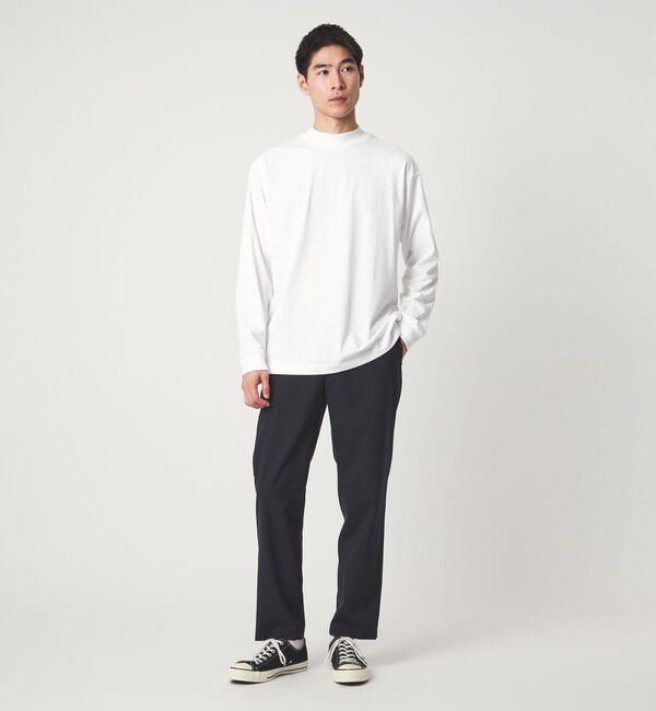 UNITED ARROWS green label relaxing「LONG FIBER COTTON クリア モックネック 長袖 Tシャツ」|Tシャツ・カットソー|