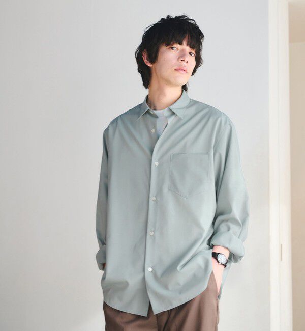 UNITED ARROWS green label relaxing「ウォッシャブル トロ ジャストルーズ シャツ -ストレッチ-」|シャツ・ブラウス|LT.BLUE