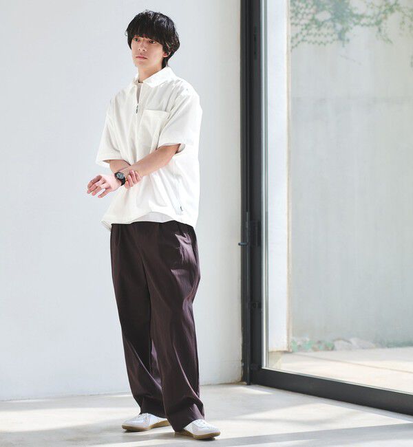 UNITED ARROWS green label relaxing「FINE BASIC コットンナイロン ツイル 2プリーツ W4 ワイドスラックス」|その他|