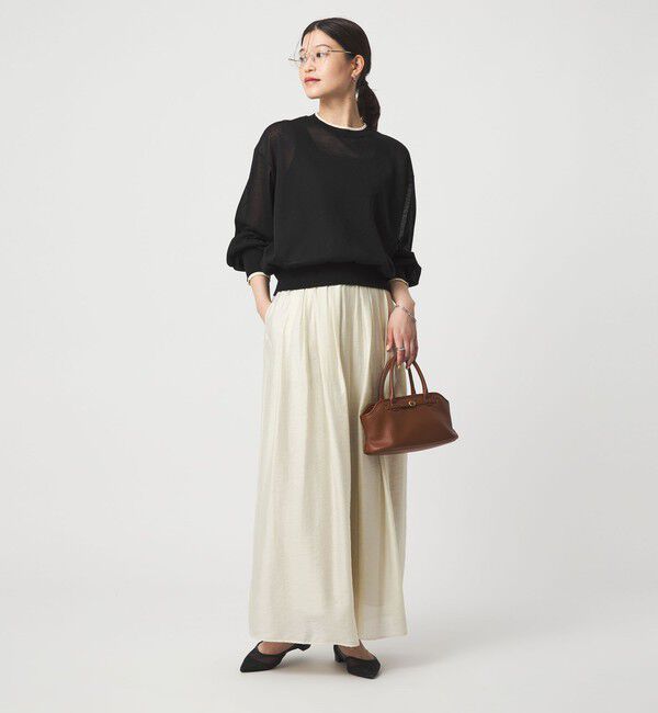 UNITED ARROWS green label relaxing「【WEB限定】＜at ease＞バイカラー シアー ニット プルオーバー」|ニット・セーター|