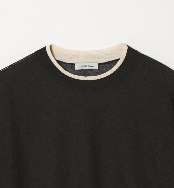 UNITED ARROWS green label relaxing「【WEB限定】＜at ease＞バイカラー シアー ニット プルオーバー」|ニット・セーター|