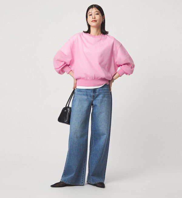 UNITED ARROWS green label relaxing「【WEB限定】＜at ease＞バイカラー シアー ニット プルオーバー」|ニット・セーター|