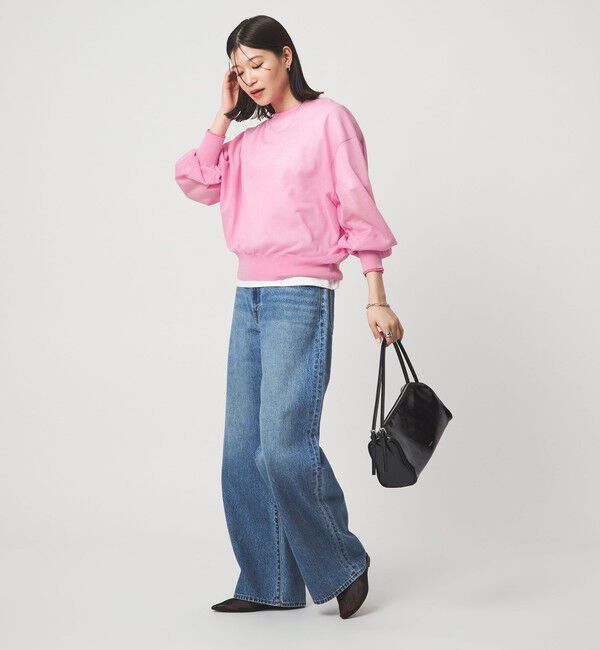 UNITED ARROWS green label relaxing「【WEB限定】＜at ease＞バイカラー シアー ニット プルオーバー」|ニット・セーター|