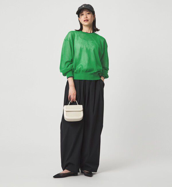 UNITED ARROWS green label relaxing「【WEB限定】＜at ease＞バイカラー シアー ニット プルオーバー」|ニット・セーター|