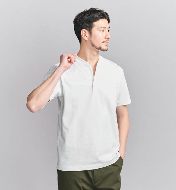 BEAUTY&YOUTH UNITED ARROWS「【WEB限定 WARDROBE SMART】クリア  ガスコットン ヘンリーネック カットソー【抗菌・防臭】」|Tシャツ・カットソー|
