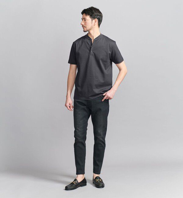 BEAUTY&YOUTH UNITED ARROWS「【WEB限定 WARDROBE SMART】クリア  ガスコットン ヘンリーネック カットソー【抗菌・防臭】」|Tシャツ・カットソー|
