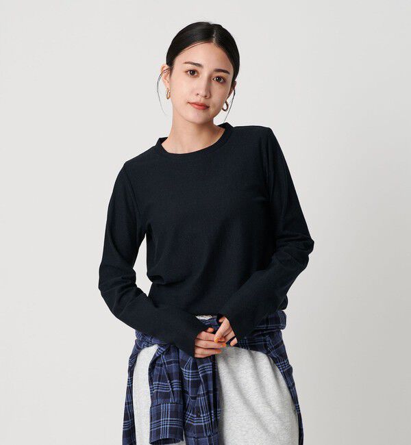 BEAUTY&YOUTH UNITED ARROWS「コットンポリエステル ラメロングスリーブカットソー」|Tシャツ・カットソー|BLACK