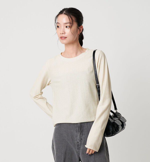 BEAUTY&YOUTH UNITED ARROWS「コットンポリエステル ラメロングスリーブカットソー」|Tシャツ・カットソー|NATURAL