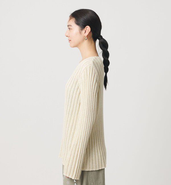 BEAUTY&YOUTH UNITED ARROWS「レーヨンブレンド ワイドリブ Vネックニットプルオーバー」|ニット・セーター|