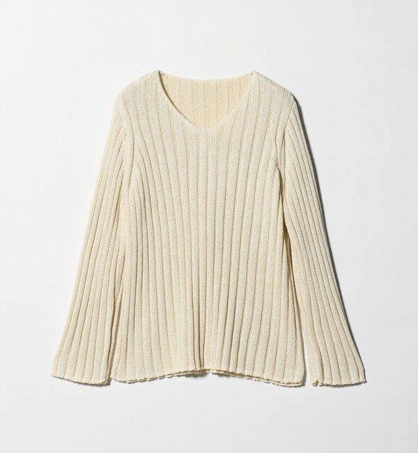 BEAUTY&YOUTH UNITED ARROWS「レーヨンブレンド ワイドリブ Vネックニットプルオーバー」|ニット・セーター|