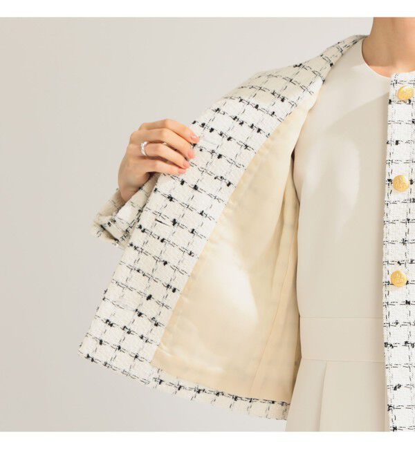 Demi-Luxe BEAMS 「ツイード ノーカラー ジャケット＊」|ダッフルコート|