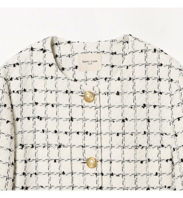 Demi-Luxe BEAMS 「ツイード ノーカラー ジャケット＊」|ダッフルコート|