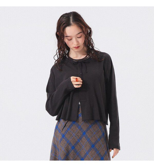 BEAMSBOY「ヘンリーネック レース カーディガン」|Tシャツ・カットソー|