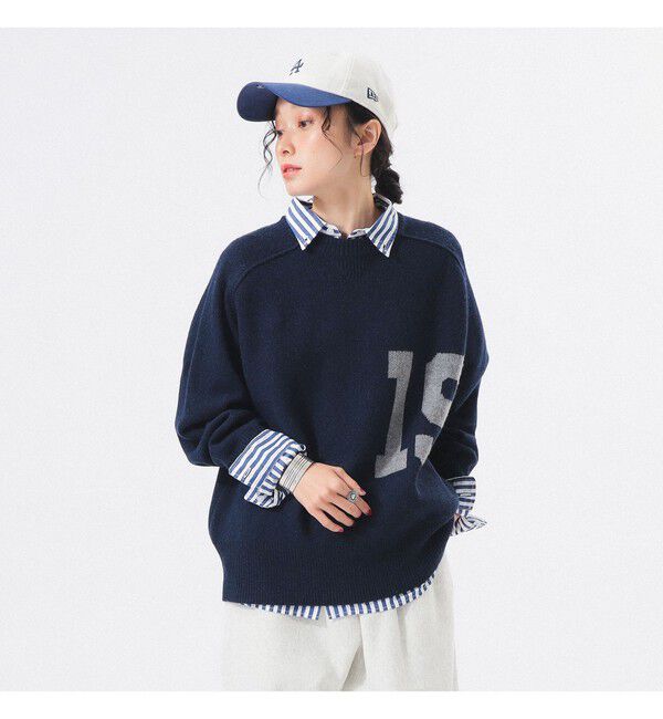 BEAMSBOY「ビッグ ロゴ クルー」|ニット・セーター|
