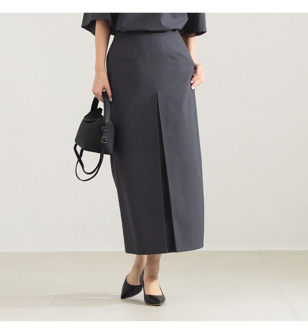 Demi-Luxe BEAMS 「ウール トロピカル インバータック スカート」|スカート|CHARCOAL.GREY