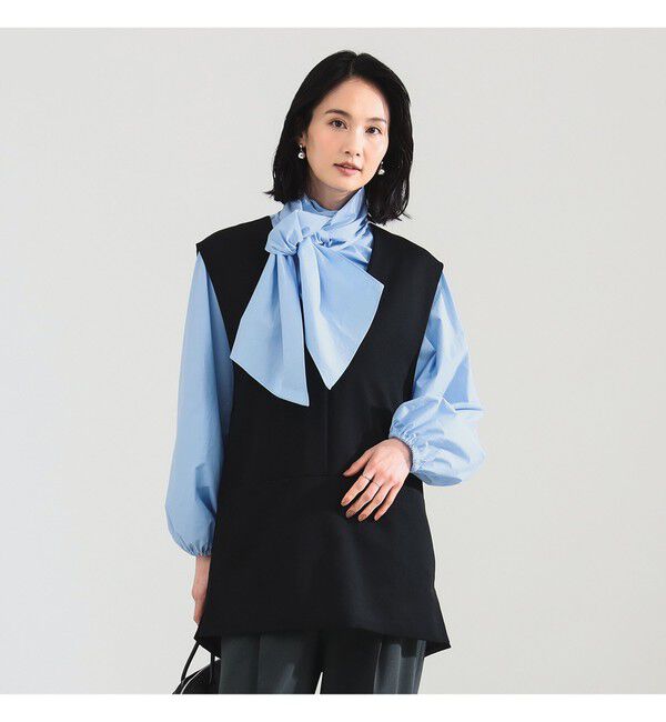 Demi-Luxe BEAMS 「ツイル Vあき プルオーバー ベスト」|シャツ・ブラウス|BLACK