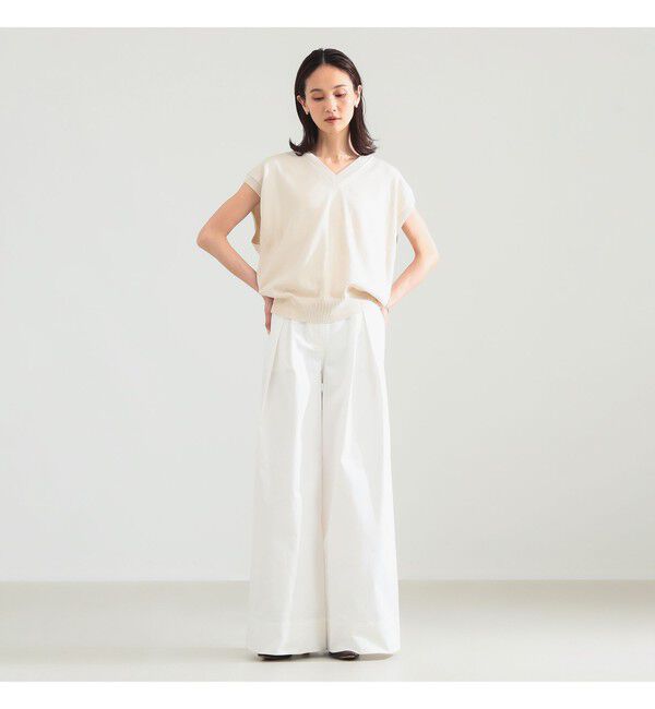 Demi-Luxe BEAMS 「BATONER / コットン Vネック ベスト」|ニット・セーター|
