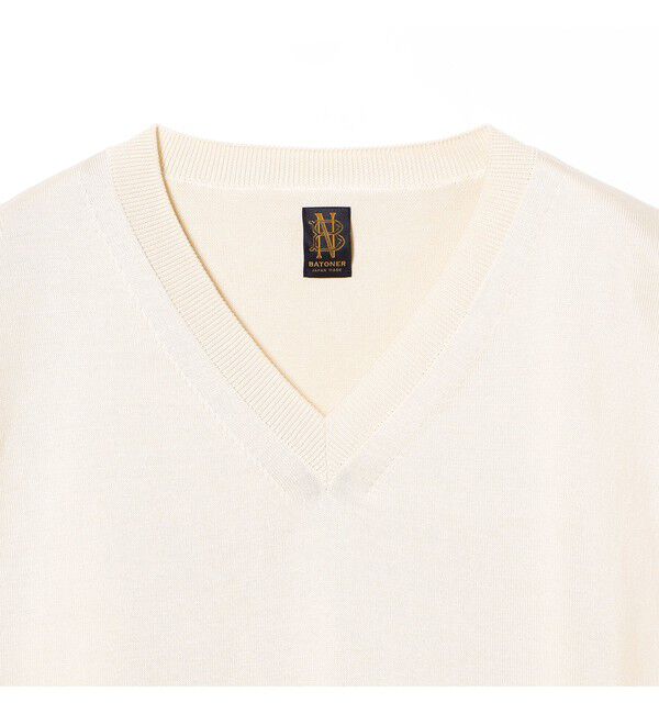 Demi-Luxe BEAMS 「BATONER / コットン Vネック ベスト」|ニット・セーター|