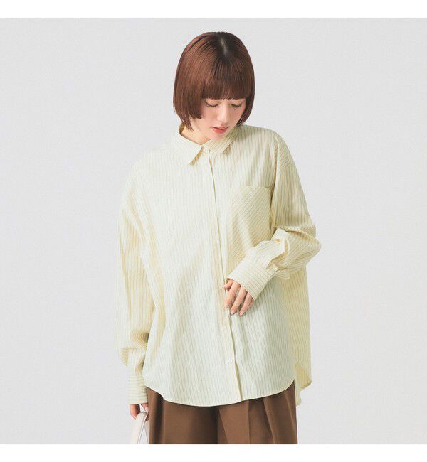 Ray BEAMS 「ストライプ ビッグ シャツ」|シャツ・ブラウス|BEIGE