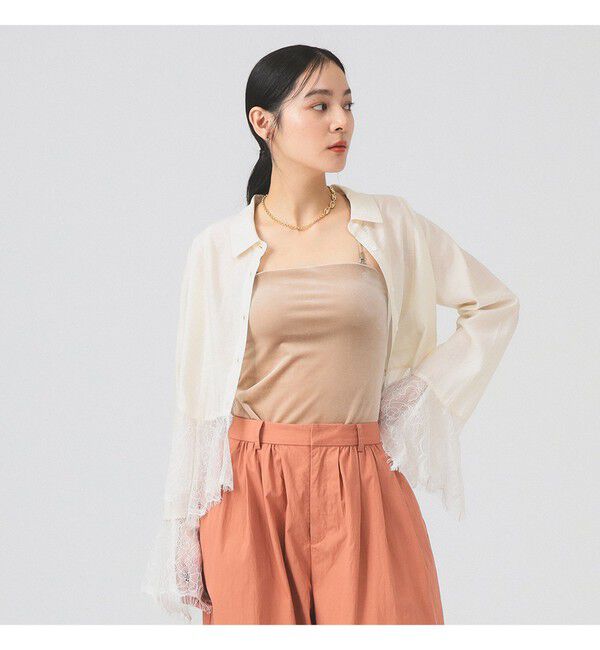 Ray BEAMS 「2WAY ベロア カップ付き キャミソール」|キャミソール|BEIGE