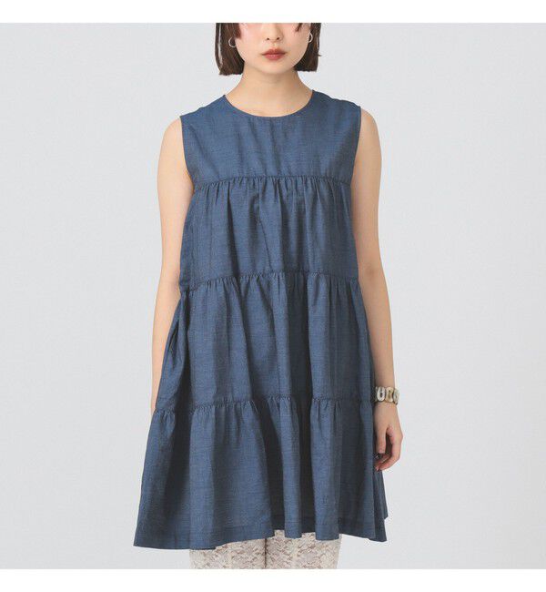 Ray BEAMS 「Gymphlex / ティアード ノースリーブ チュニック」|シャツ・ブラウス|