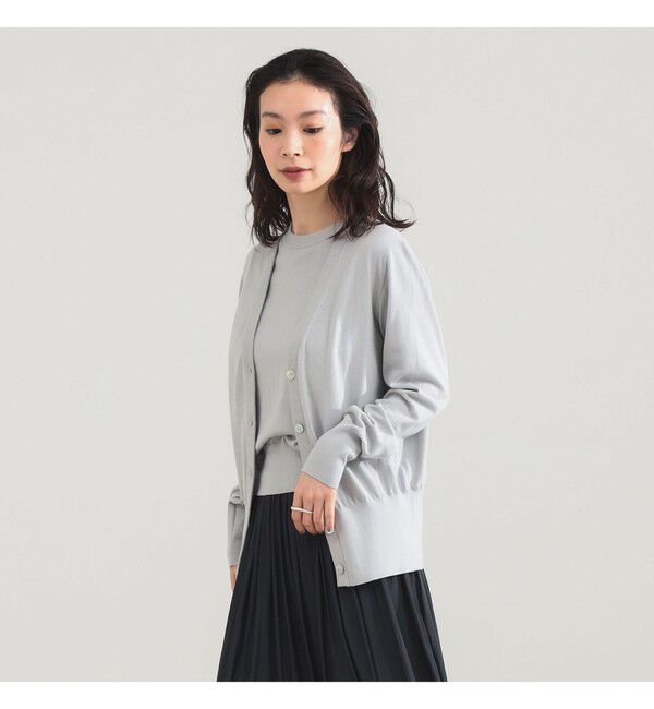 Demi-Luxe BEAMS 「AK+1 / 16ゲージ スビンコットン Vネック カーディガン」|ニット・セーター|