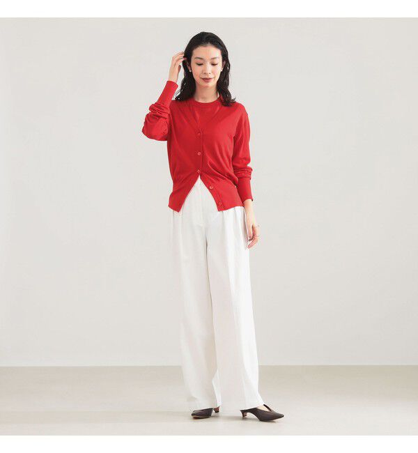 Demi-Luxe BEAMS 「AK+1 / 16ゲージ スビンコットン Vネック カーディガン」|ニット・セーター|