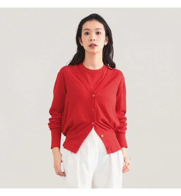 Demi-Luxe BEAMS 「AK+1 / 16ゲージ スビンコットン Vネック カーディガン」|ニット・セーター|