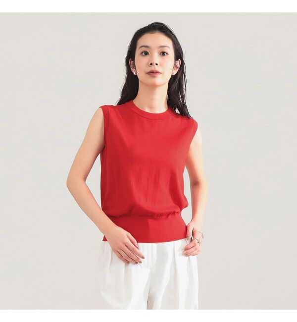 Demi-Luxe BEAMS 「AK+1 / 16ゲージ スビンコットン ノースリーブ ニット」|ニット・セーター|