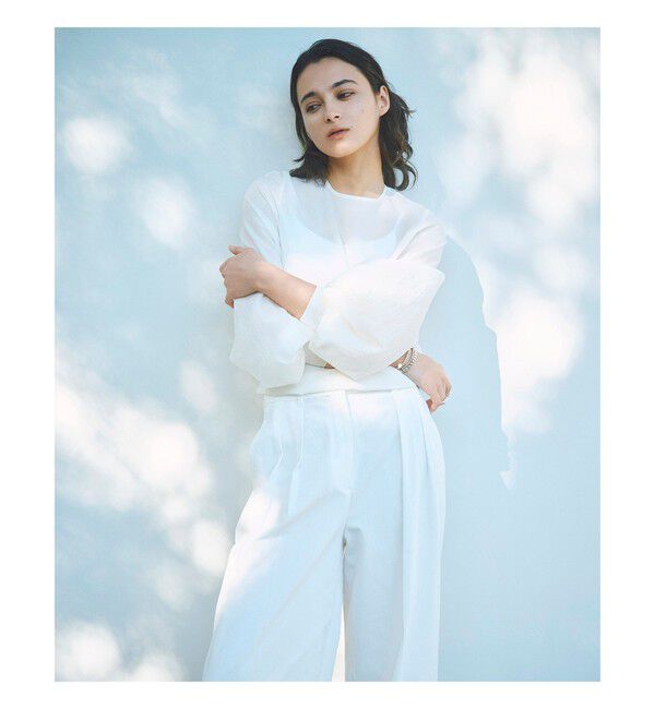 Demi-Luxe BEAMS 「AK+1 / クルーネック リブ ブラウス」|シャツ・ブラウス|OFF_WHITE