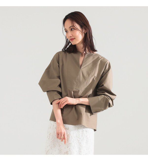 Demi-Luxe BEAMS 「ワイド カフス プルオーバー シャツ」|シャツ・ブラウス|KHAKI