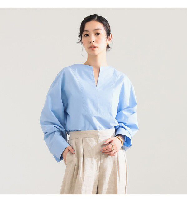 Demi-Luxe BEAMS 「ワイド カフス プルオーバー シャツ」|シャツ・ブラウス|SAX