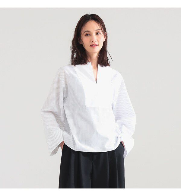 Demi-Luxe BEAMS 「ワイド カフス プルオーバー シャツ」|シャツ・ブラウス|