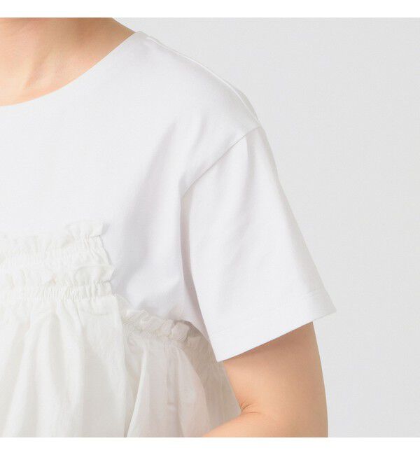 Ray BEAMS 「アシメ ギャザー フリル Tシャツ」|Tシャツ・カットソー|